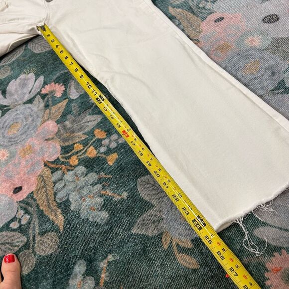 Banana Republic Jeans Womens Size 27 White Cropped Bootcut Button Fly High Rise - Picture 7 of 13